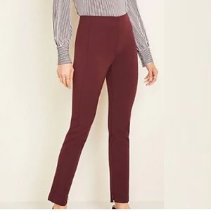 Ann Taylor Audrey Pant in Bi-Stretch, Burgundy